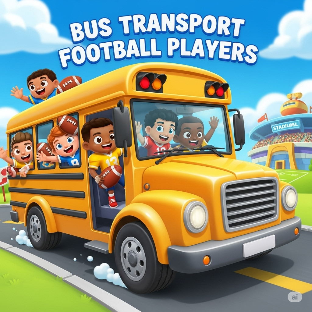 Bus Transport Footbal Players