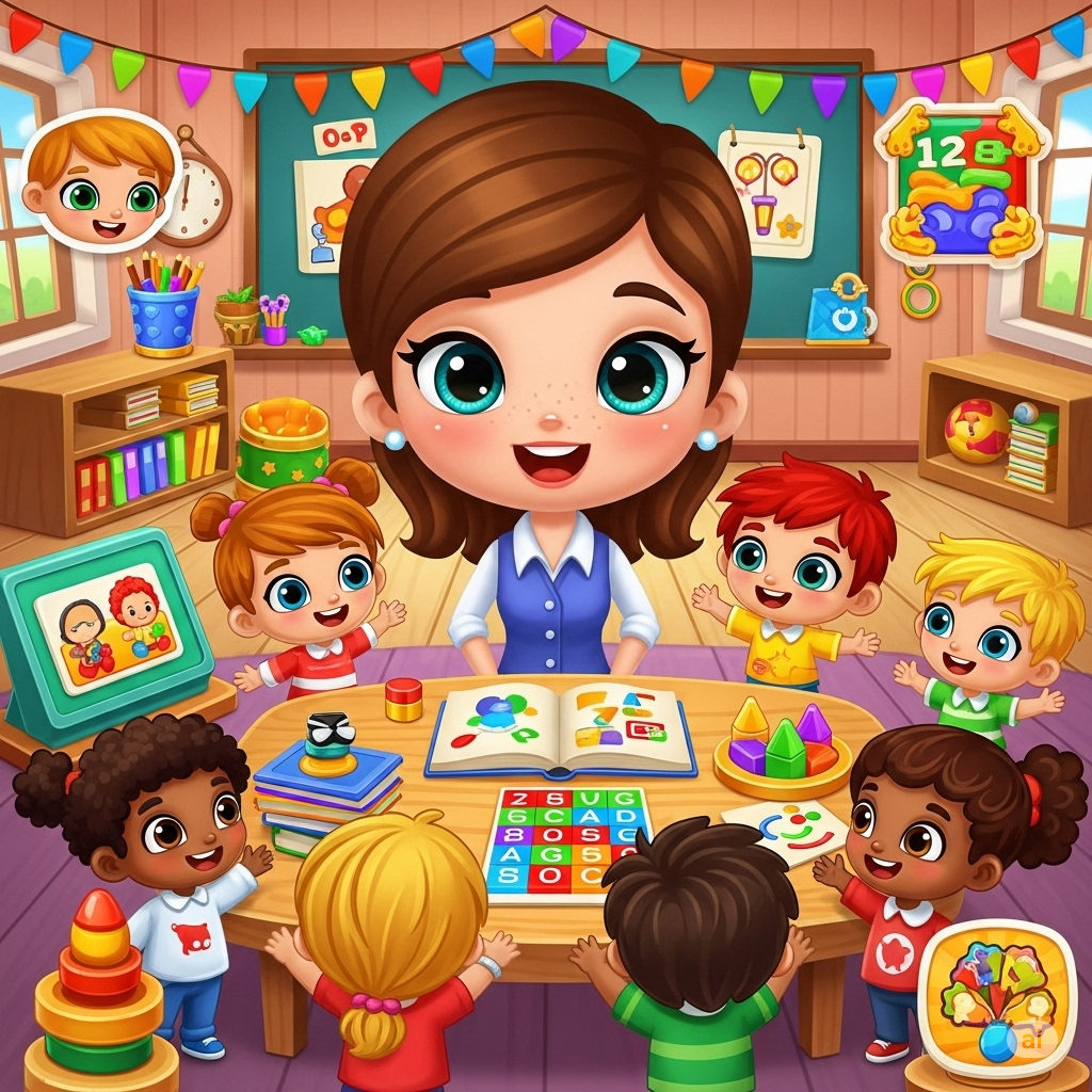 Kindergarten School Teacher Kids Learning Games